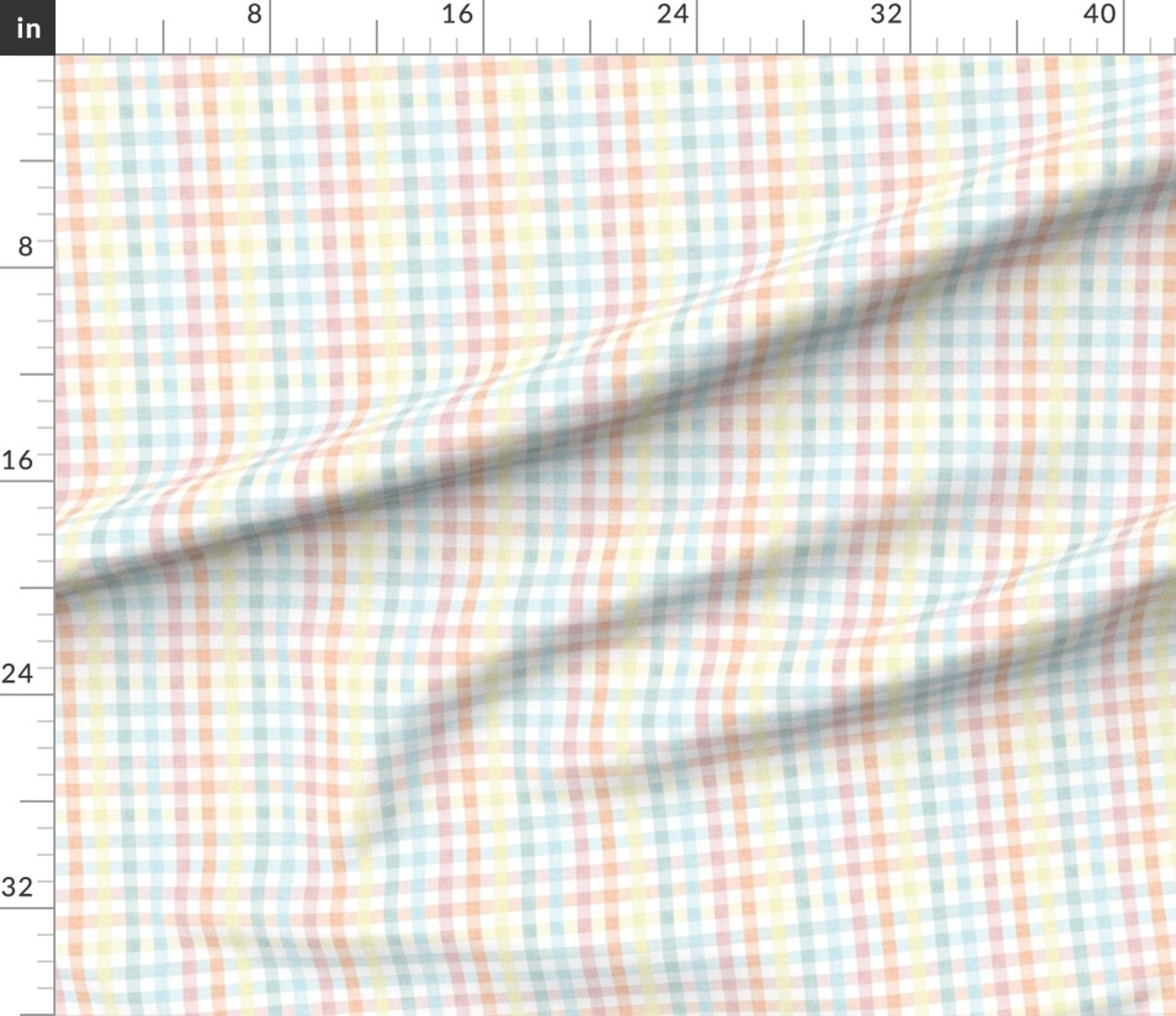 Easter Plaid Spring Pastel Gingham Check Rainbow Custom Printed Fabric by Spoonflower Various Fabrics by the Yard or Fat Quarter